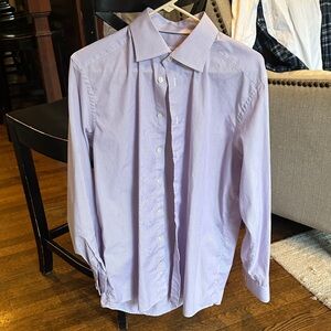 Eton Men’s Lavender and White Striped Dress Shirt. Neck 16 1/2